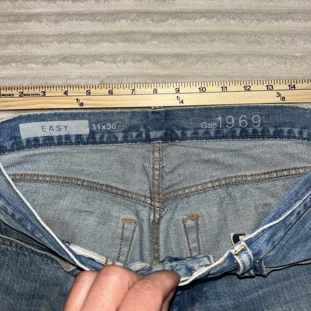 Gap 1969 Jeans Men's 31 Blue Straight Leg Medium Wash Denim31x30 - Picture 5 of 9